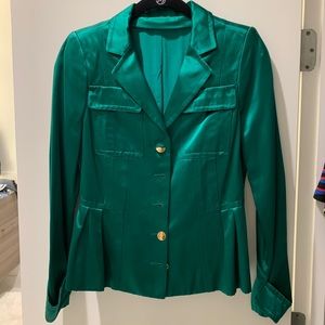 Gucci emerald green satin blazer
